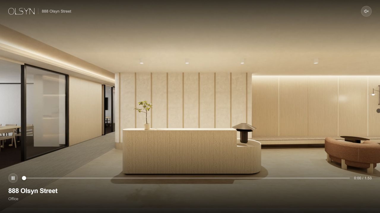 A StudiO leasing site for a single floor: headline, imagery and key figures on one page.